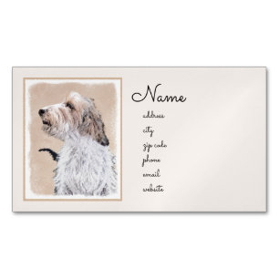 Carte De Visite Magnétique Petit Basset Griffon Vendéen Peinture - Chien Art