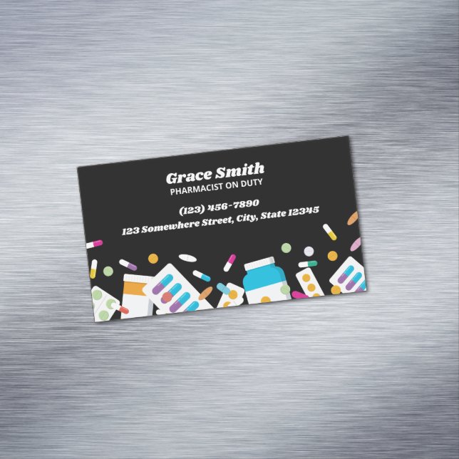 Carte De Visite Magnétique Pharmacien noir (In Situ)