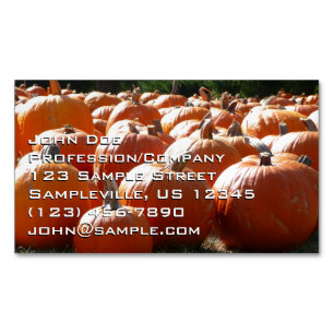 Carte De Visite Magnétique Photo de citrouilles pour l'automne, Halloween ou
