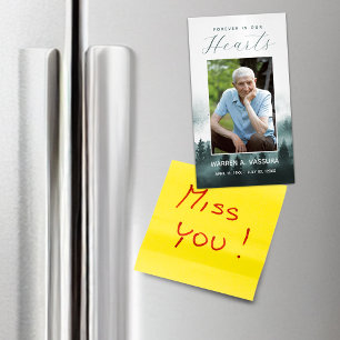 Carte De Visite Magnétique Photo de prière funéraire mémorial de la nature fo