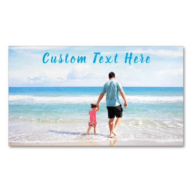 Carte De Visite Magnétique Photo et texte personnalisés - Votre propre design (devant)