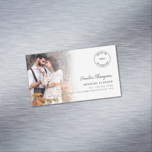 Carte De Visite Magnétique Photo Overlay Logo Wedding Planner