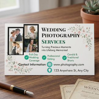 Carte De Visite Magnétique Photographe de portrait de couple personnalisable