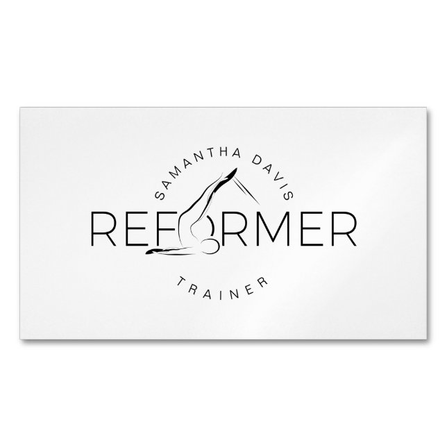 Carte De Visite Magnétique Pilates instructeur Pilates Réforme (devant)