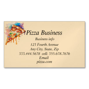 Carte De Visite Magnétique Pizza personnalisée Nom commercial