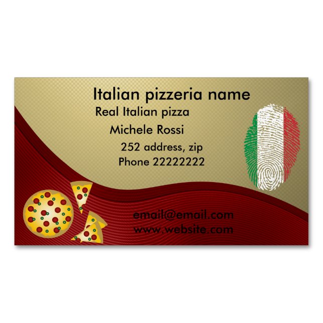 Carte De Visite Magnétique Pizzeria italienne (devant)
