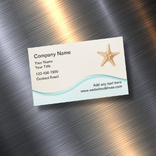 Carte De Visite Magnétique Plage Tropical Thème Immobilier