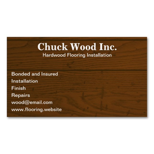 Carte De Visite Magnétique Planchers de bois | Faux bois (devant)