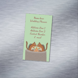Carte De Visite Magnétique Planificateur Mariage de automne Cute Chipmunks pe