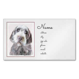 Carte De Visite Magnétique Pointing à poils durs Peinture Griffon - Art Chien