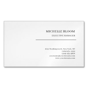 Carte De Visite Magnétique Police Serif Plain Simple Professionnel Minimalist