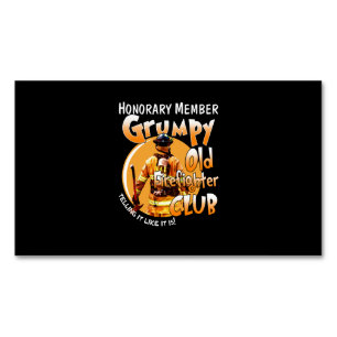 Carte De Visite Magnétique Pompier Membre honoraire Grumpy Firefighter