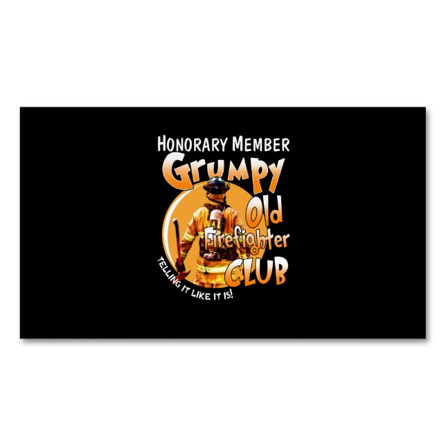 Carte De Visite Magnétique Pompier | Membre honoraire Grumpy Firefighter (devant)