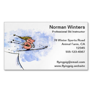 Carte De Visite Magnétique Porc de saut à skis
