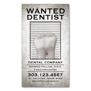 Carte De Visite Magnétique Poster Recherché pour dentiste