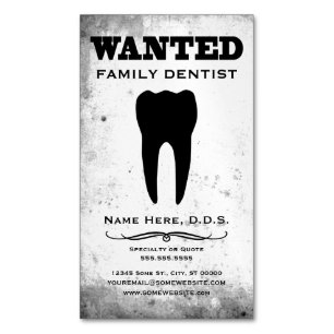 Carte De Visite Magnétique Poster Recherché pour dentiste