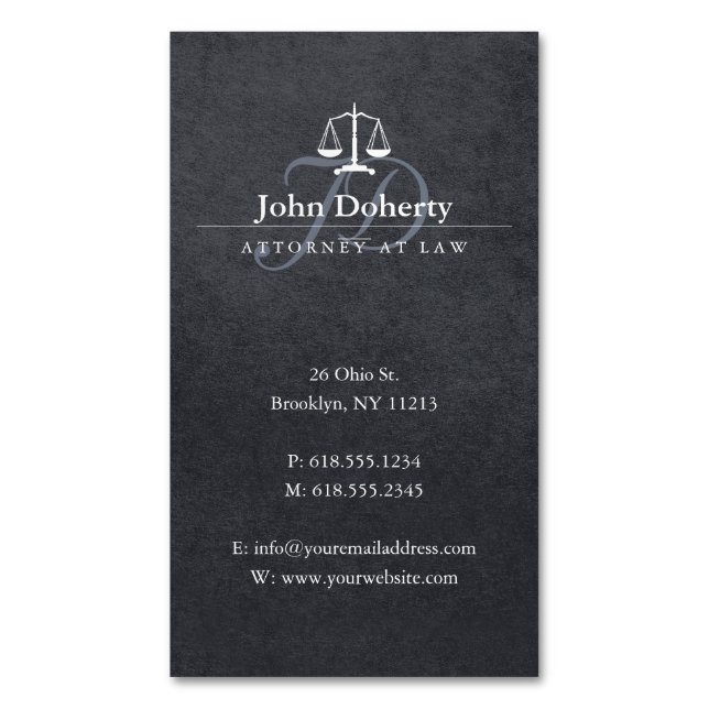 Carte De Visite Magnétique Procureur | Scales classiques de justice (devant Vertical)