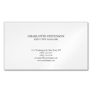 Carte De Visite Magnétique Professionnel branché blanc simple minimaliste