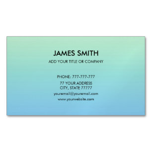 Carte De Visite Magnétique Professionnel Gradient Pale Green Blue