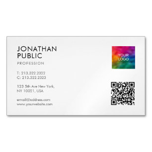 Carte De Visite Magnétique Professionnel Moderne Design Simple Logo Code QR