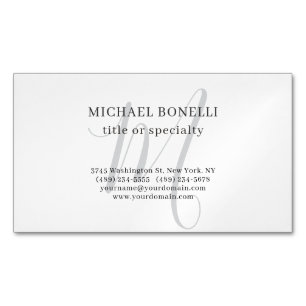 Carte De Visite Magnétique Professionnel Plain Moderne Minimaliste Monogrammé