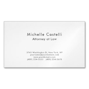 Carte De Visite Magnétique Professionnel Simple Classique Simple Noir & Blanc