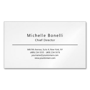 Carte De Visite Magnétique Professionnel Simple Moderne Minimaliste Blanc