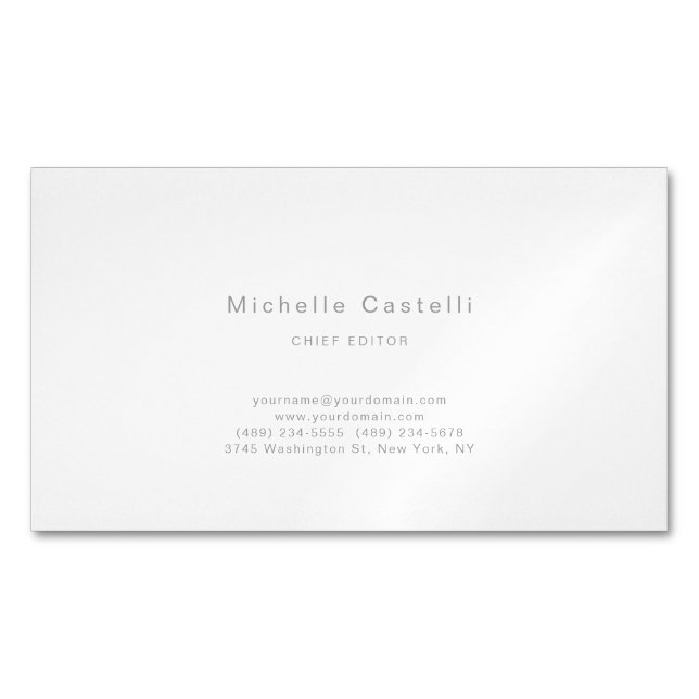 Carte De Visite Magnétique Professionnel Unique Classique Noir Blanc (devant)