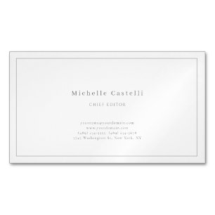 Carte De Visite Magnétique Professionnel Unique Classique Noir Blanc