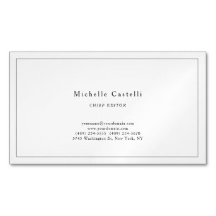Carte De Visite Magnétique Professionnel Unique Classique Noir Blanc