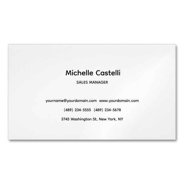 Carte De Visite Magnétique Professionnel Unique Classique Simple (devant)