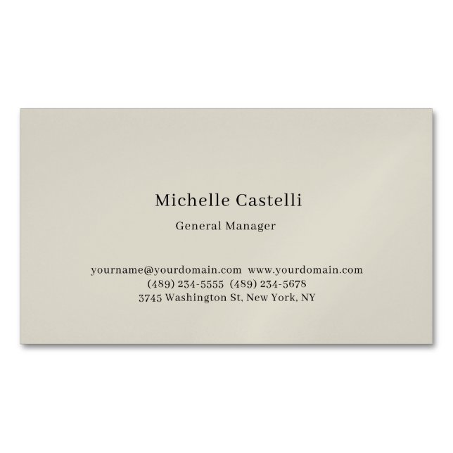 Carte De Visite Magnétique Professionnel Unique Classique Simple (devant)