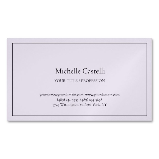 Carte De Visite Magnétique Professionnel Unique Classique Simple (devant)
