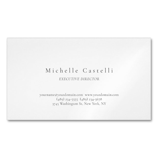 Carte De Visite Magnétique Professionnel Unique Classique Simple (devant)