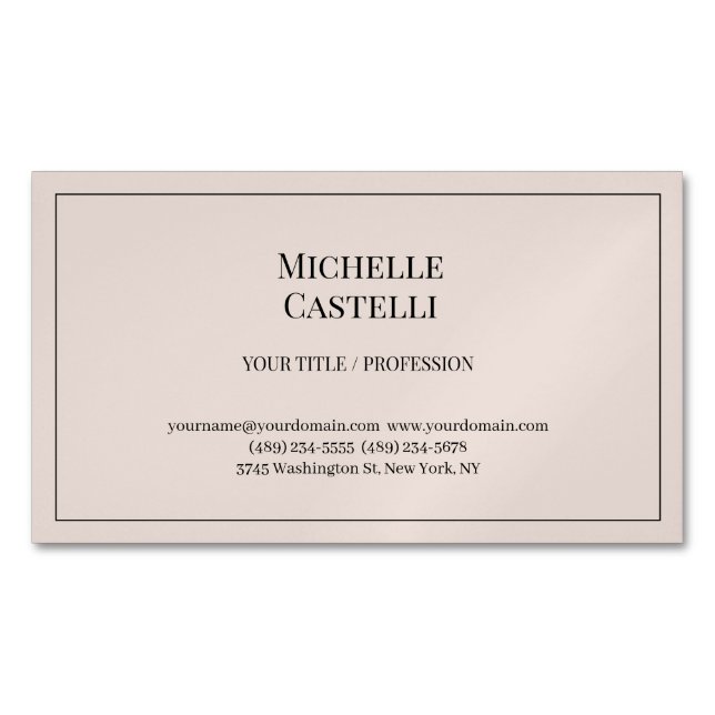 Carte De Visite Magnétique Professionnel Unique Classique Simple (devant)
