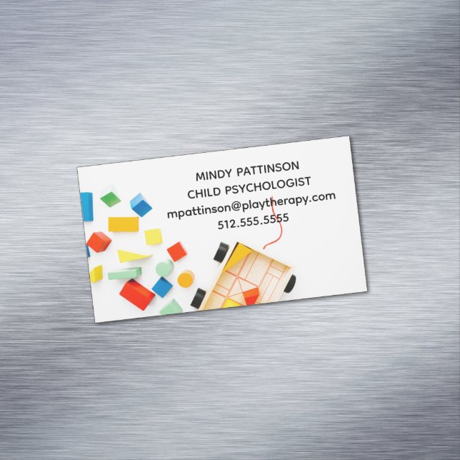 Carte De Visite Magnétique Psychologue Enfant Jouer Thérapie Jouet Blocs Phot (In Situ)