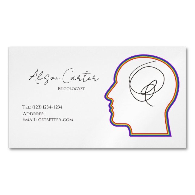 Carte De Visite Magnétique psycology editable business card  (devant)