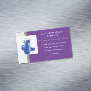 Carte De Visite Magnétique Purple Gris Bleu Médicale Uniforme Chaussures Infi