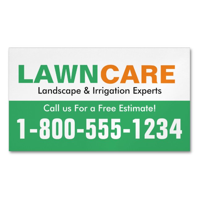Carte De Visite Magnétique Rappel vert et orange de nombre (devant)