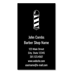 Carte De Visite Magnétique Raseur-coiffeur noir et blanc fait sur commande