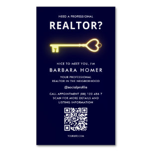 Carte De Visite Magnétique Rendez-vous avec un agent immobilier moderne