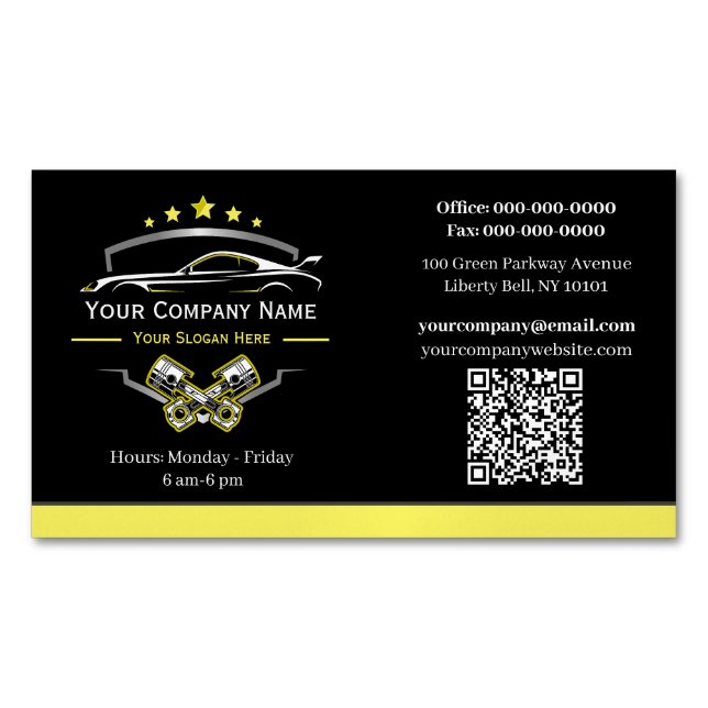 Carte De Visite Magnétique Réparation automobile professionnelle, mécanique a (devant)