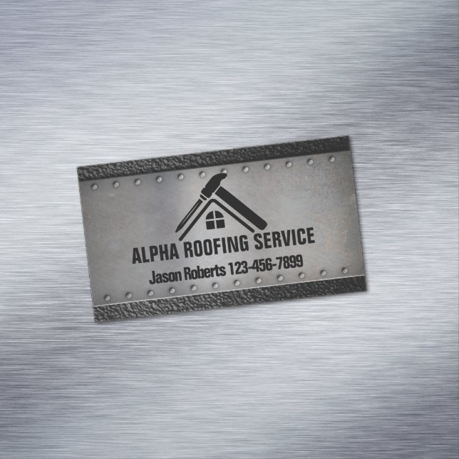 Carte De Visite Magnétique Réparation des toits de l'entrepreneur Roofer (In Situ)