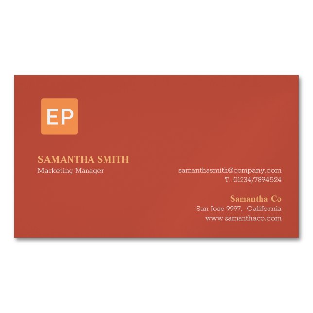Carte De Visite Magnétique Responsable marketing Red Orange (devant)