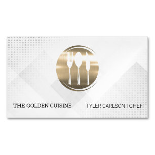 Carte De Visite Magnétique Restaurant Vaisselle d'Or   Traiteur Culinaire
