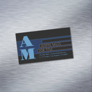 Carte De Visite Magnétique Rétro-modern Monogramme & Design