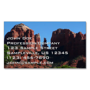 Carte De Visite Magnétique Rocher de la cathédrale dans le monument de Sedona