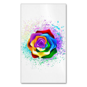 Carte De Visite Magnétique Rose arc-en-ciel colorée