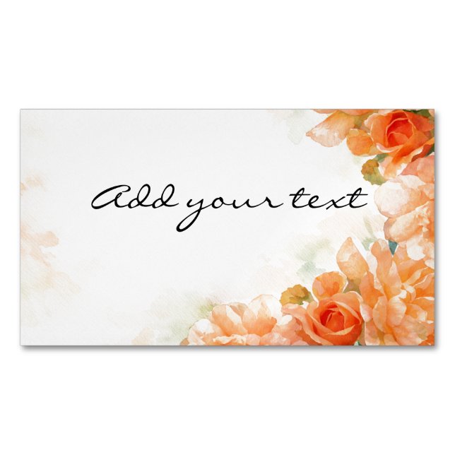 Carte De Visite Magnétique Rose themed wedding magnetic card (devant)