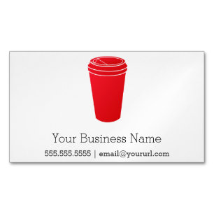 Carte De Visite Magnétique Rouge de tasse de café (Togo de papier)